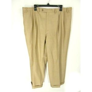 Turnbury Men's Pants 42R 100% Wool Cuffs Pleated